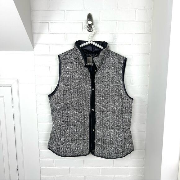 Banana Republic Herringbone Print Snap Puffer Vest Size L - Picture 1 of 11